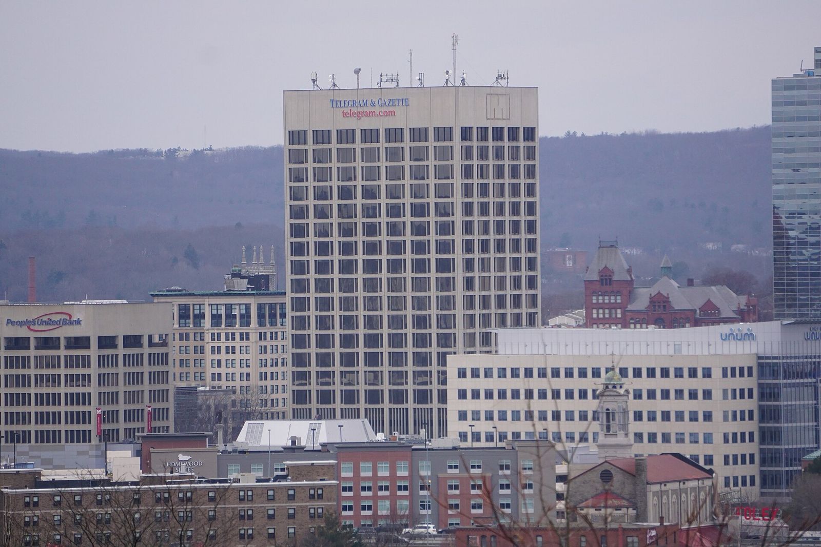 A view of Worcester, MA.